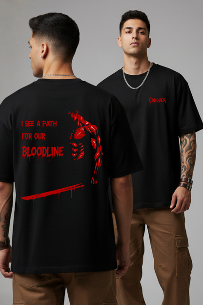 Men's Conquer Graphic Printed Oversized T-shirt