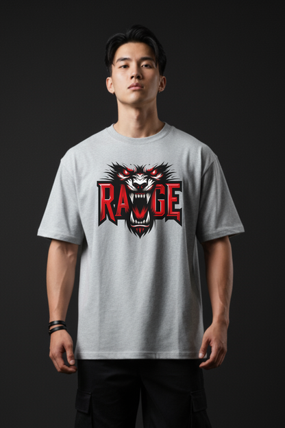 Men's Rage Graphic Printed Oversized T-shirt