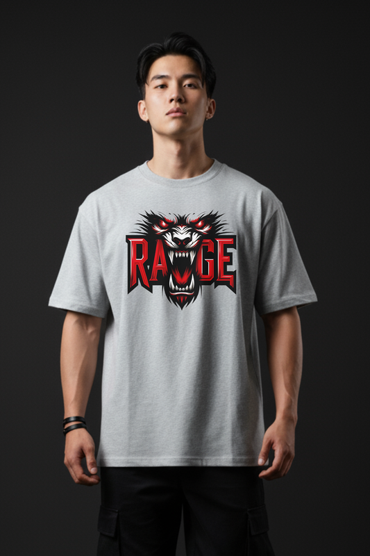 Men's Rage Graphic Printed Oversized T-shirt