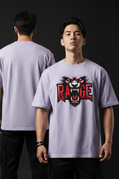 Men's Rage Graphic Printed Oversized T-shirt