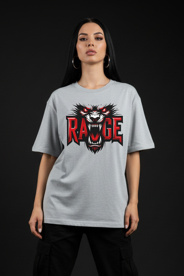 Women's Rage Graphic Printed Oversized T-shirt