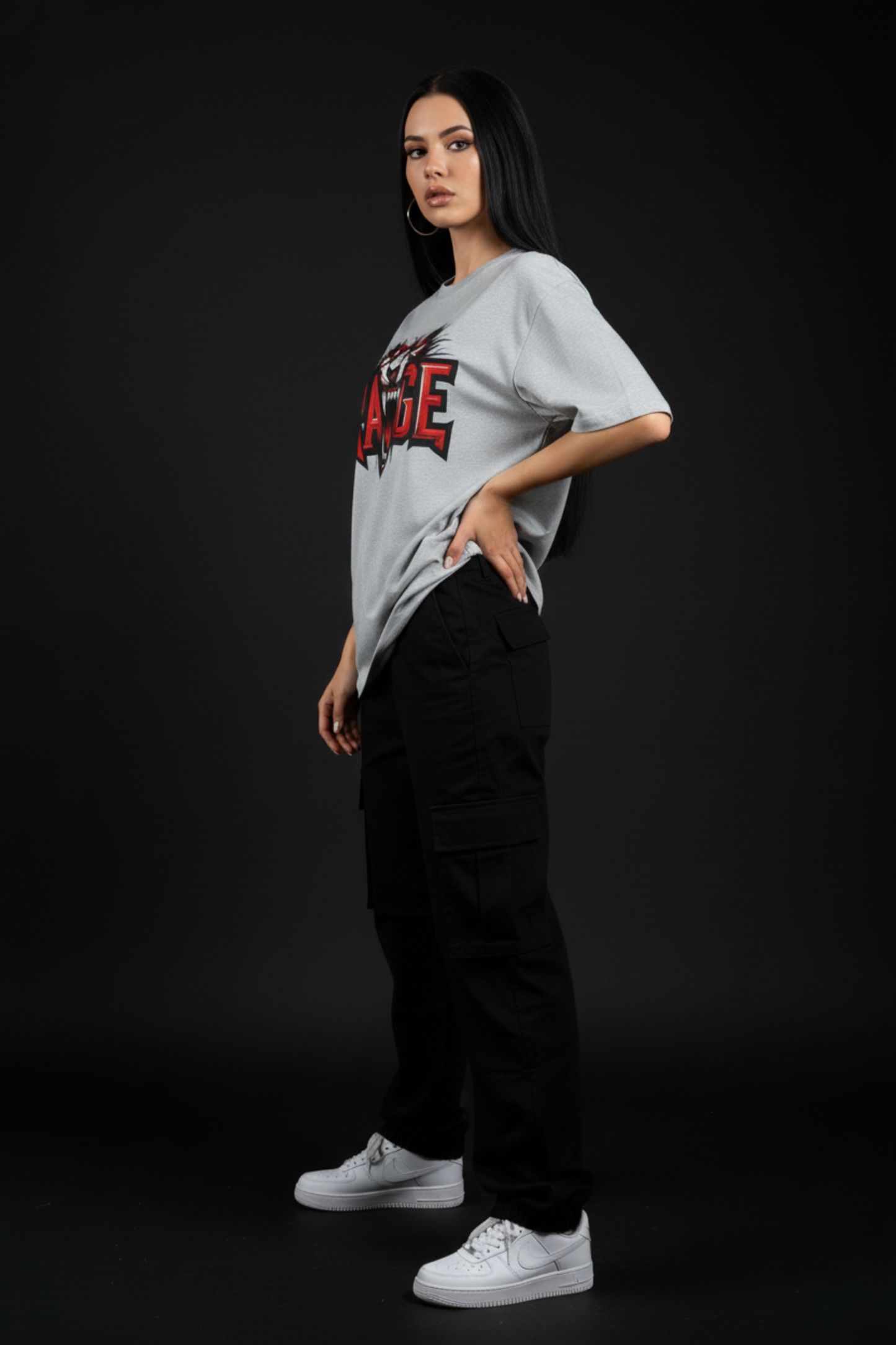 Women's Rage Graphic Printed Oversized T-shirt