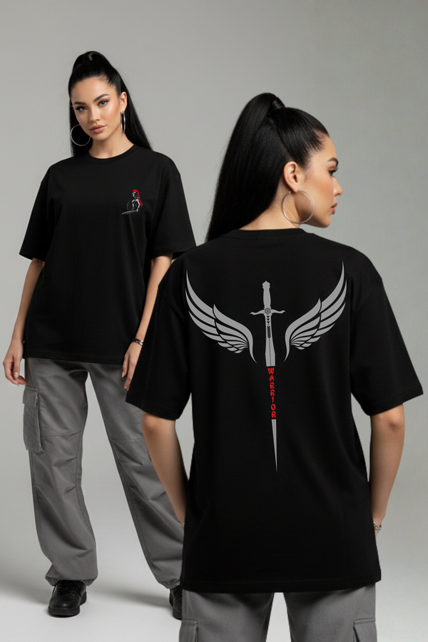 Women's Warrior Graphic Printed Oversized T-shirt