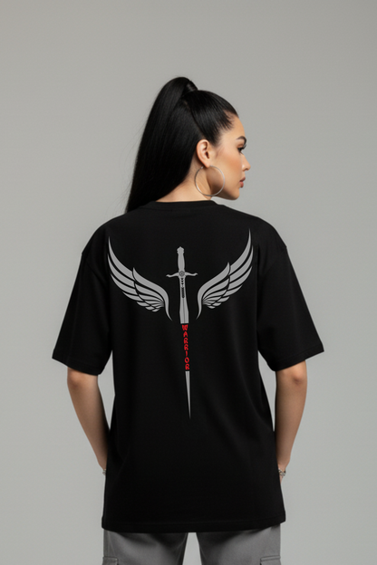 Women's Warrior Graphic Printed Oversized T-shirt