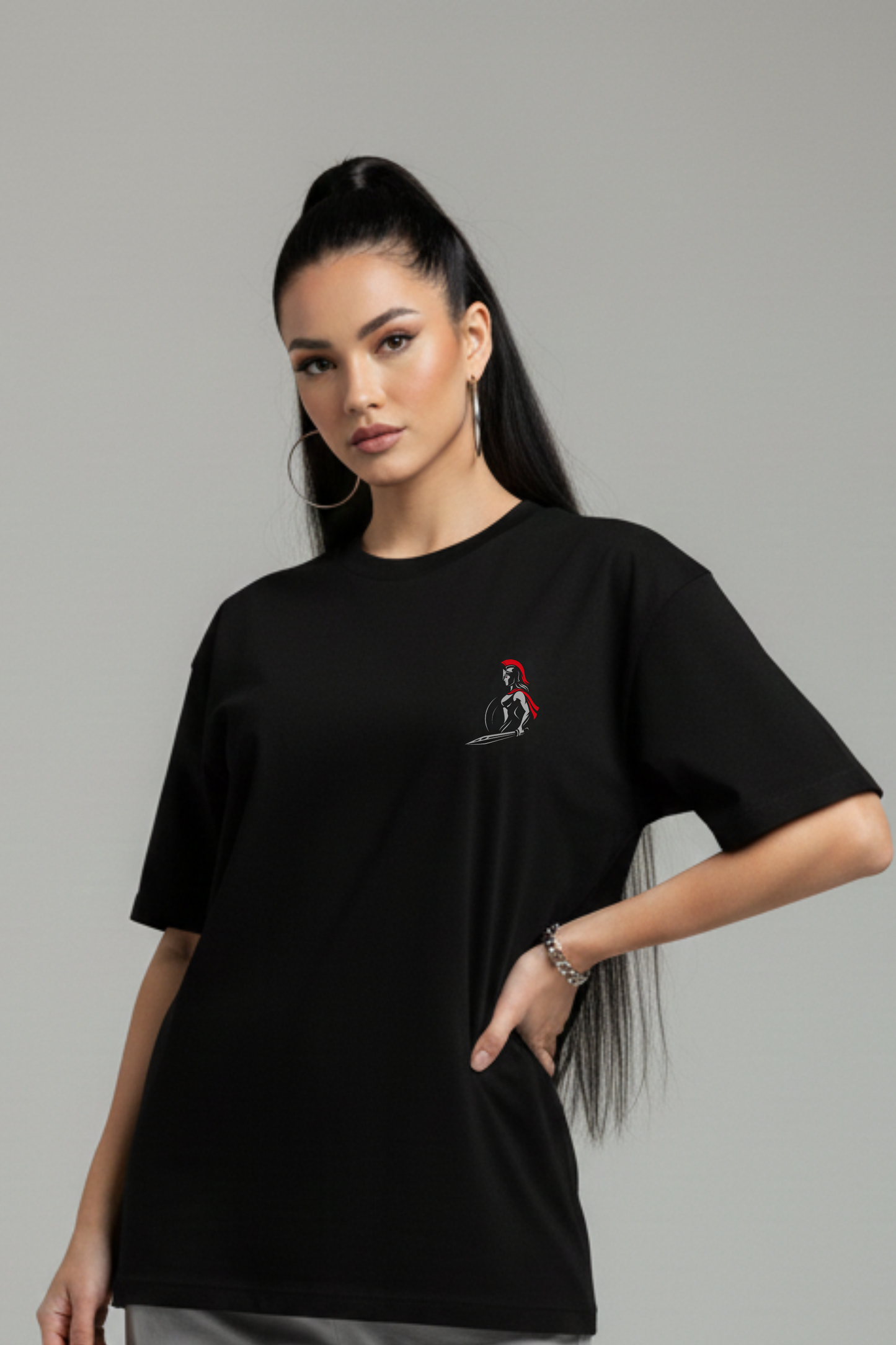 Women's Warrior Graphic Printed Oversized T-shirt