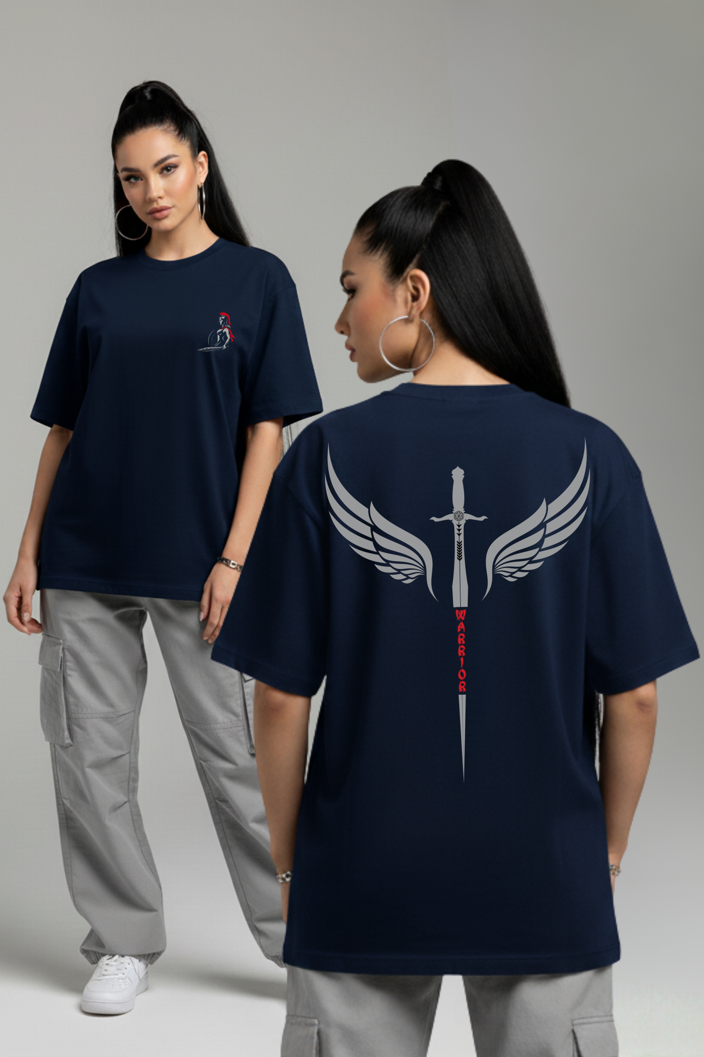 Women's Warrior Graphic Printed Oversized T-shirt