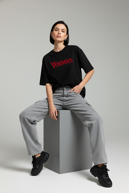 Women's Venomous Graphic Printed Oversized T-shirt