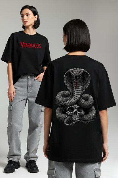 Women's Venomous Graphic Printed Oversized T-shirt