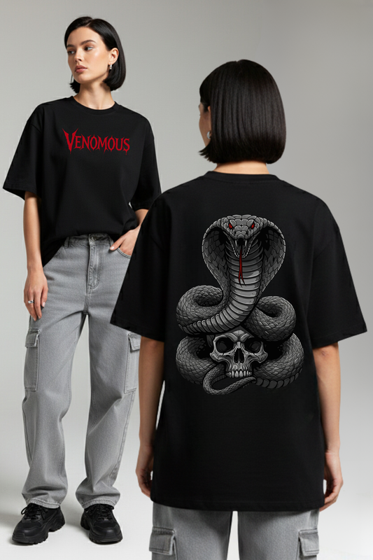 Women's Venomous Graphic Printed Oversized T-shirt