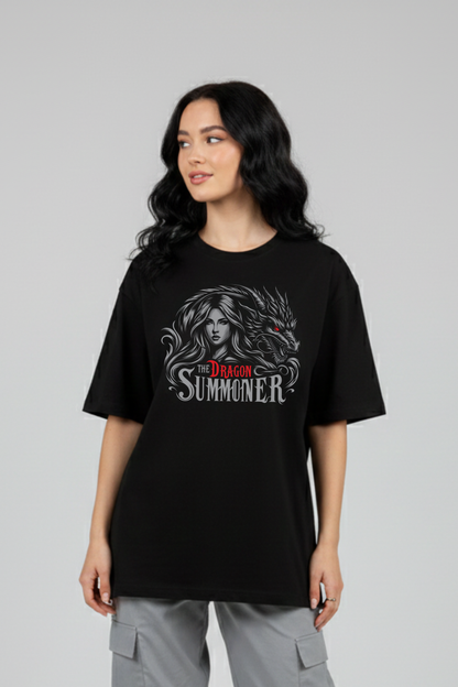 Women's Dragon Summoner Graphic Printed Oversized T-shirt