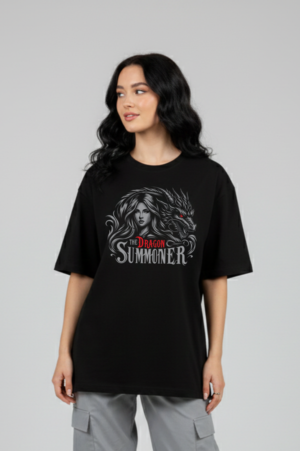 Women's Dragon Summoner Graphic Printed Oversized T-shirt