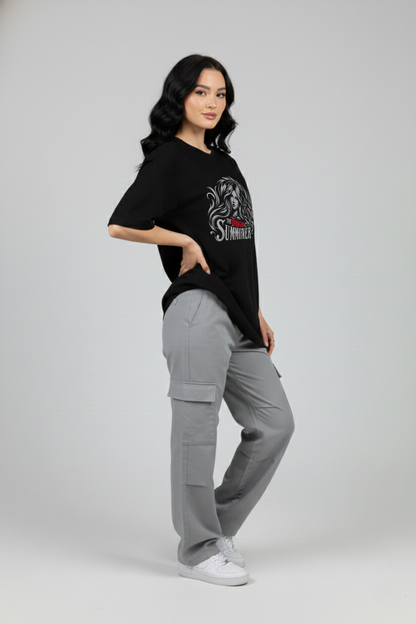 Women's Dragon Summoner Graphic Printed Oversized T-shirt