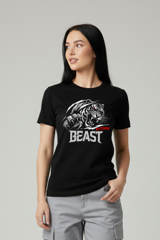 Women’s Beast Within Graphic Printed T-shirt Regular Fit