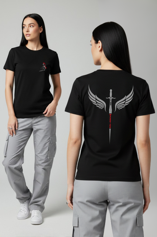 Women's Warrior Graphic Printed T-shirt Regular Fit