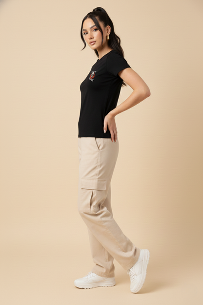 Women's Skeleton in Hell Graphic Printed T-shirt Regular Fit