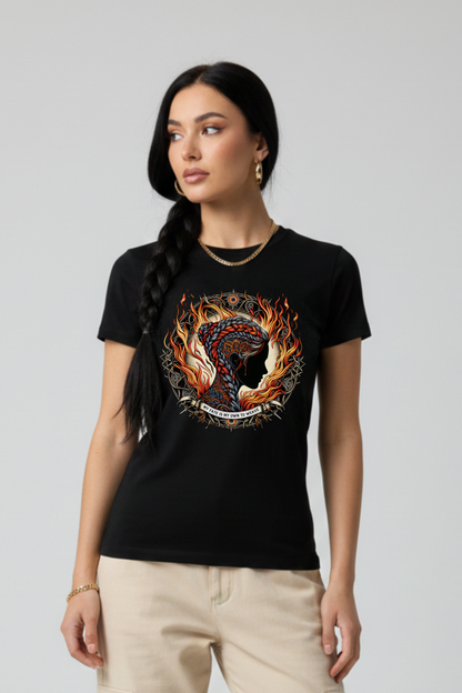 Women's Warrior Graphic Printed T-shirt Regular Fit