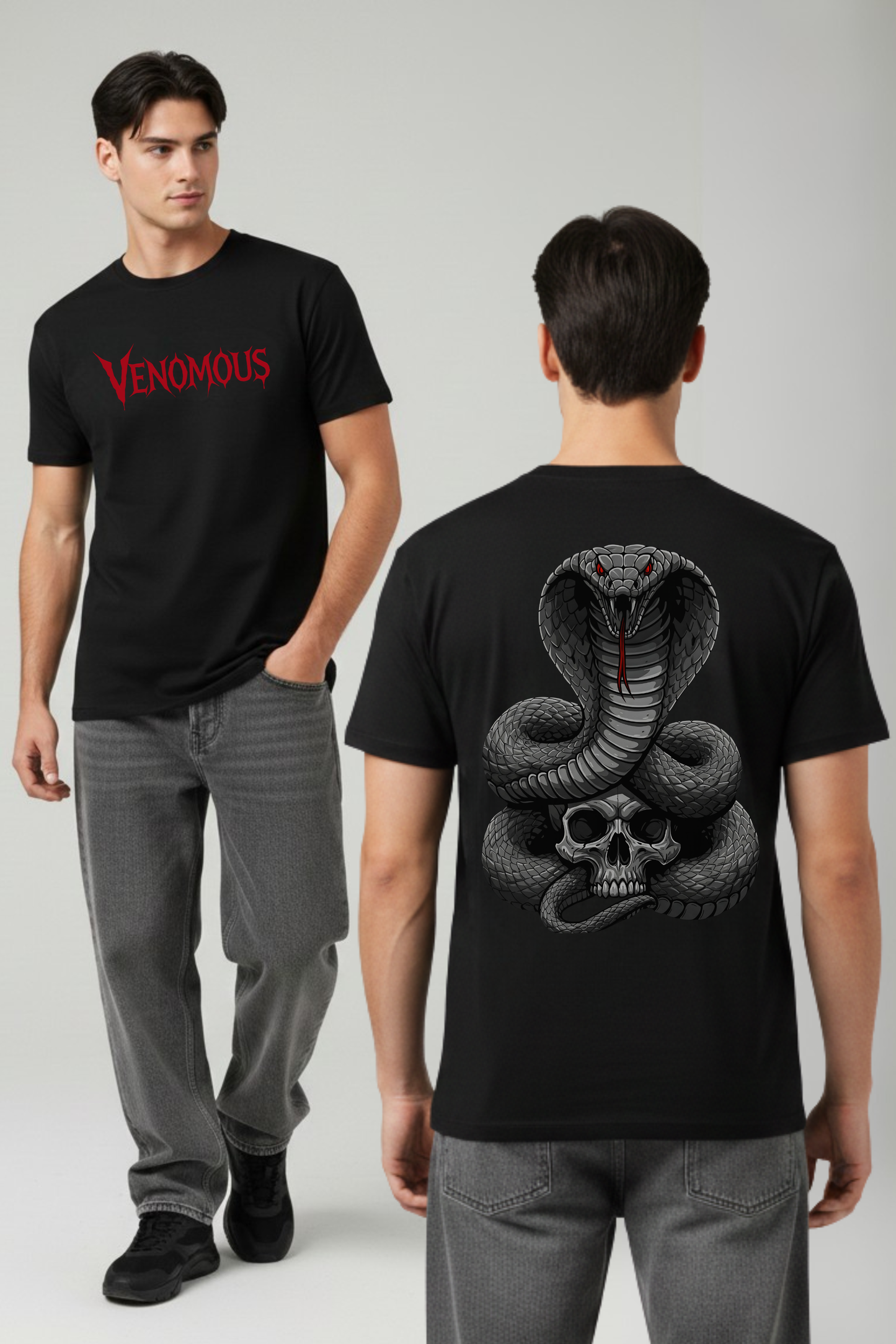 Men's Venomous Graphic Printed T-shirt Regular Fit