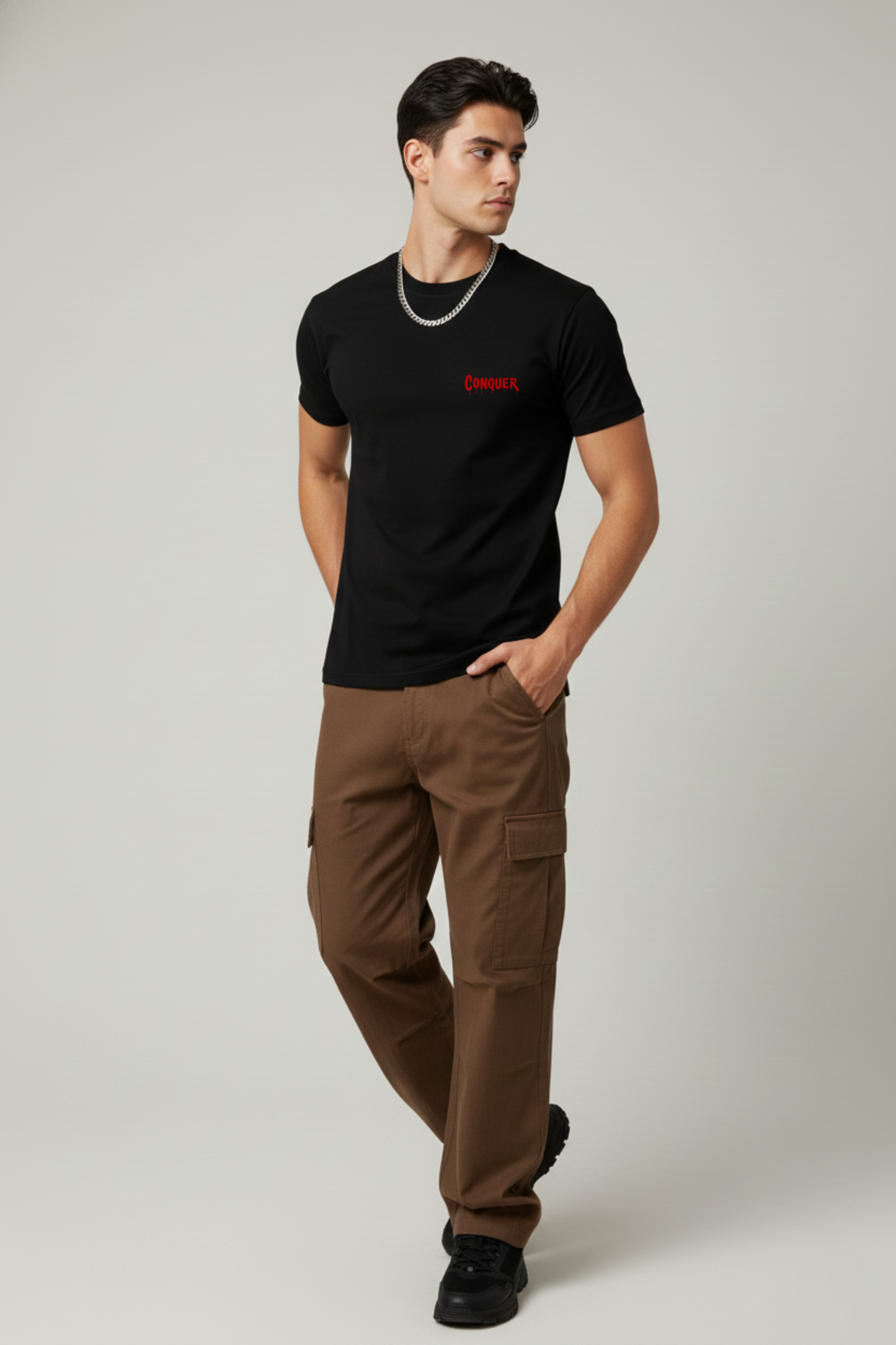 Men's Conqueror Graphic Printed T-shirt Regular Fit