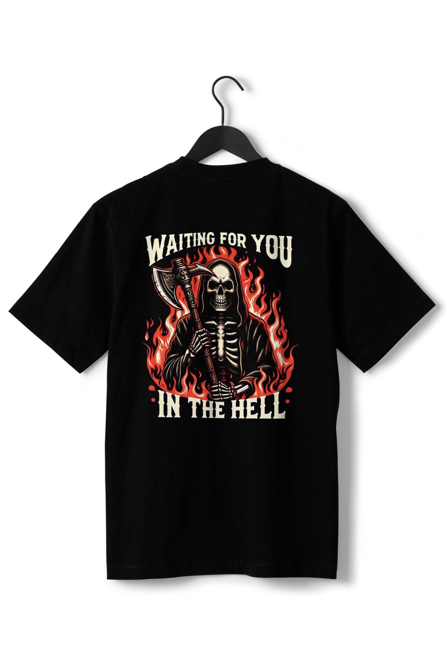 Women's Skeleton in Hell Graphic Printed T-shirt Regular Fit