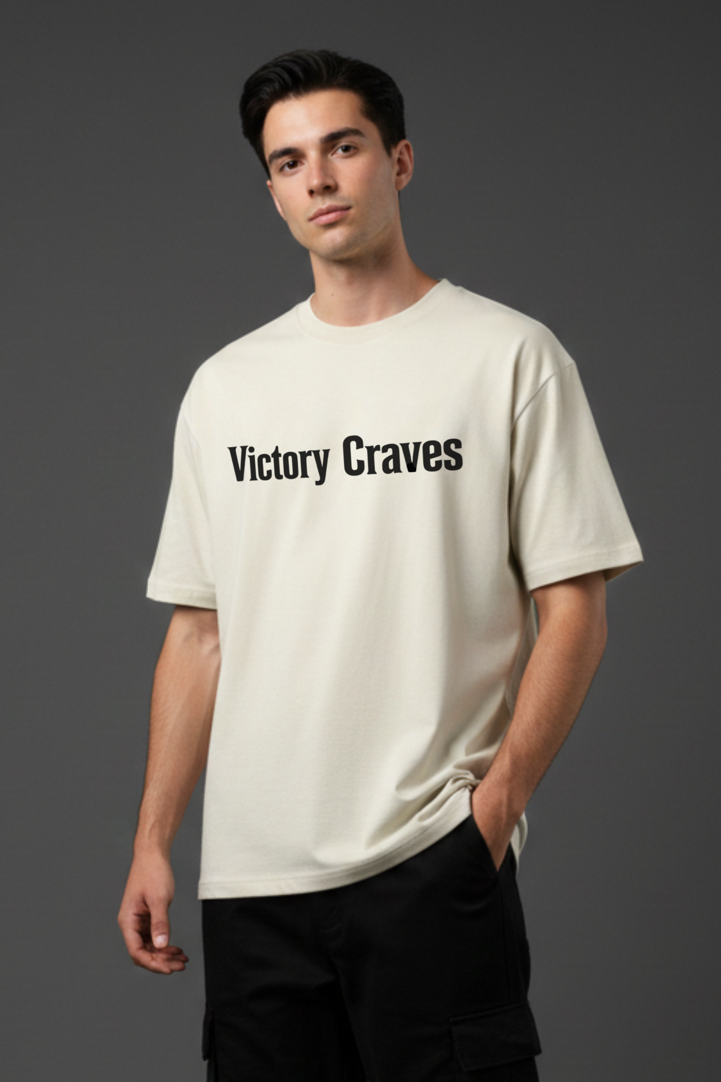 Men's Victory Graphic Printed Oversized T-shirt