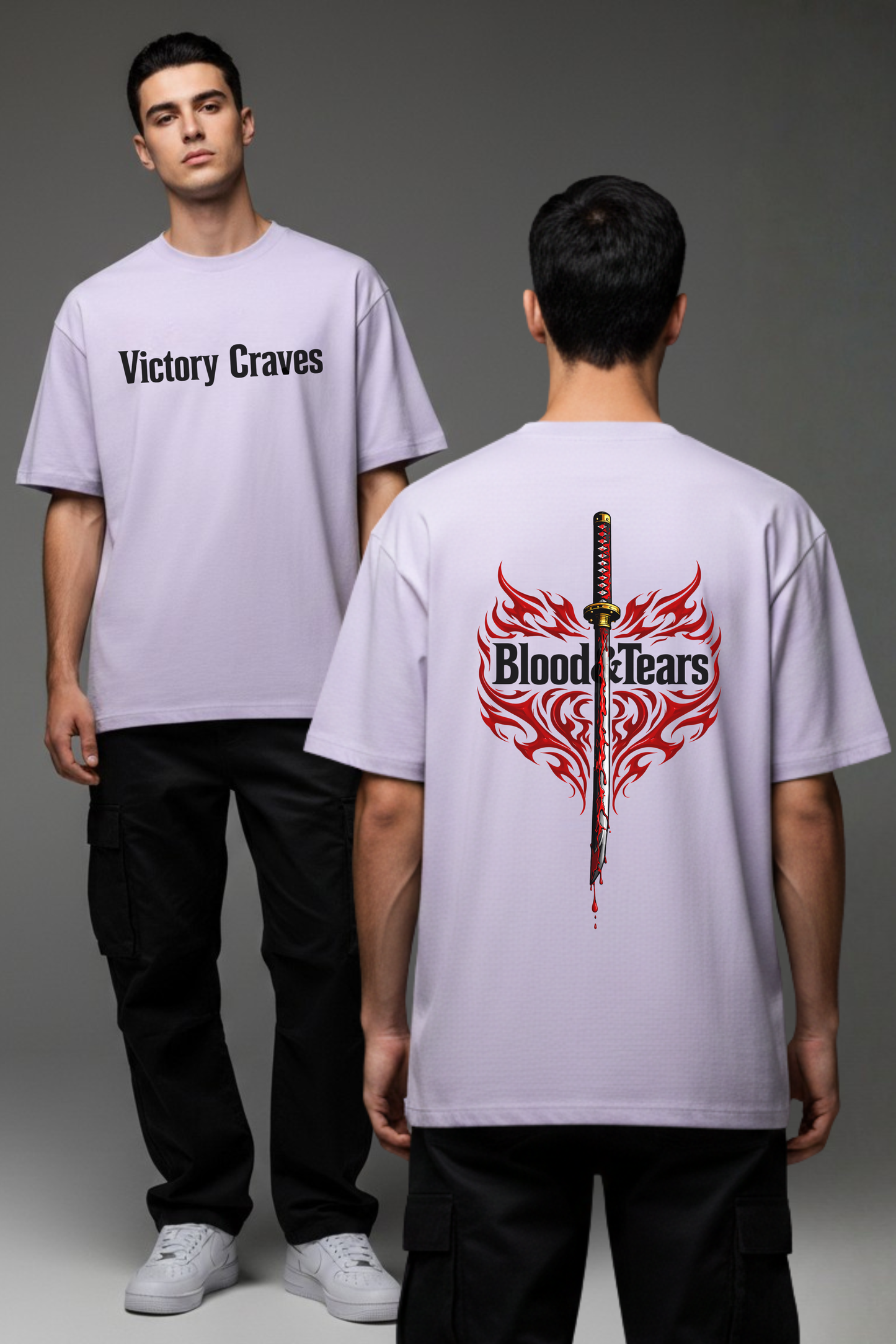 Men's Victory Graphic Printed Oversized T-shirt