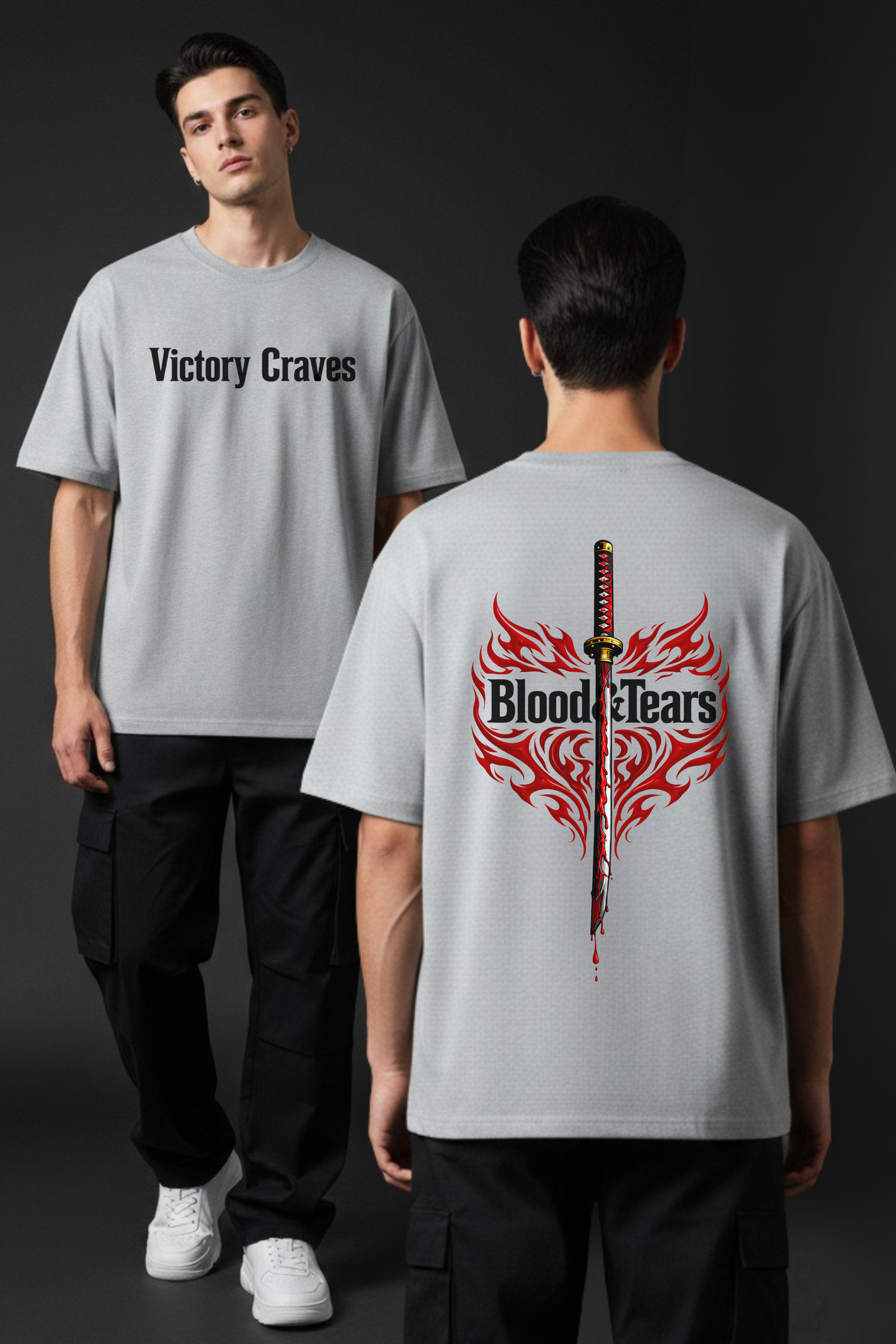Men's Victory Graphic Printed Oversized T-shirt