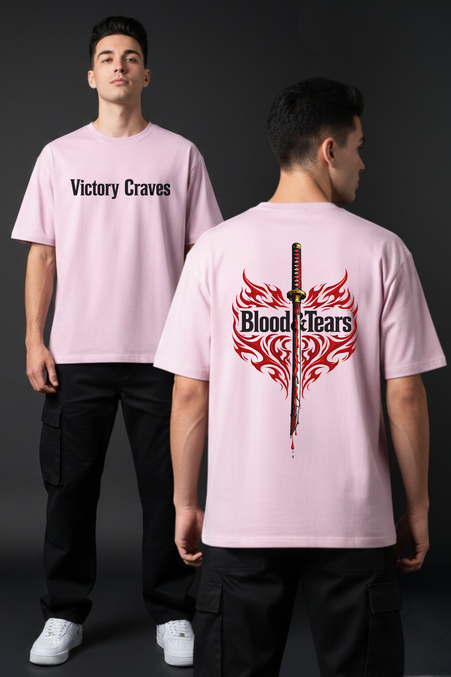 Men's Victory Graphic Printed Oversized T-shirt