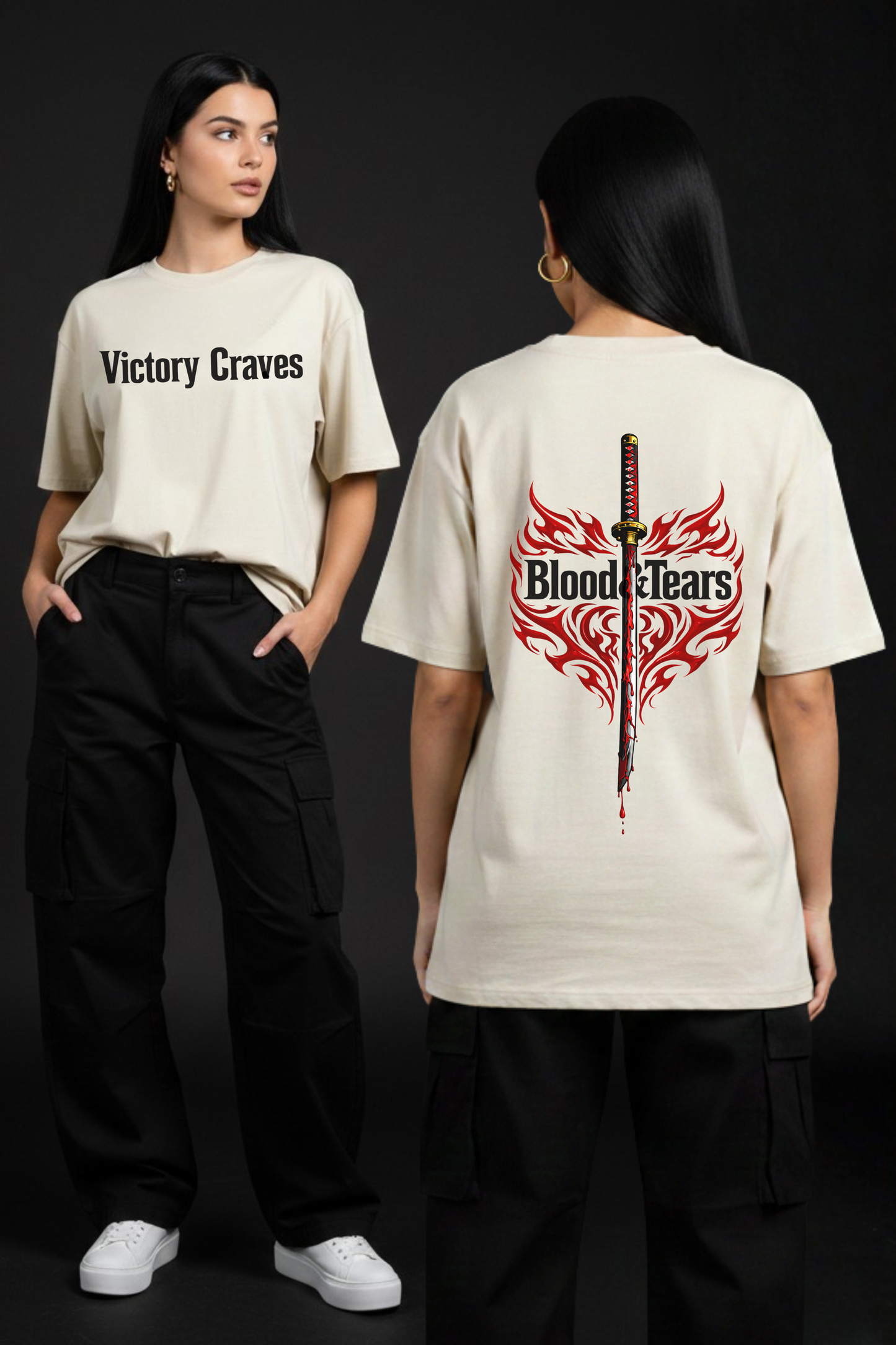 Women's Victory Graphic Printed Oversized T-shirt
