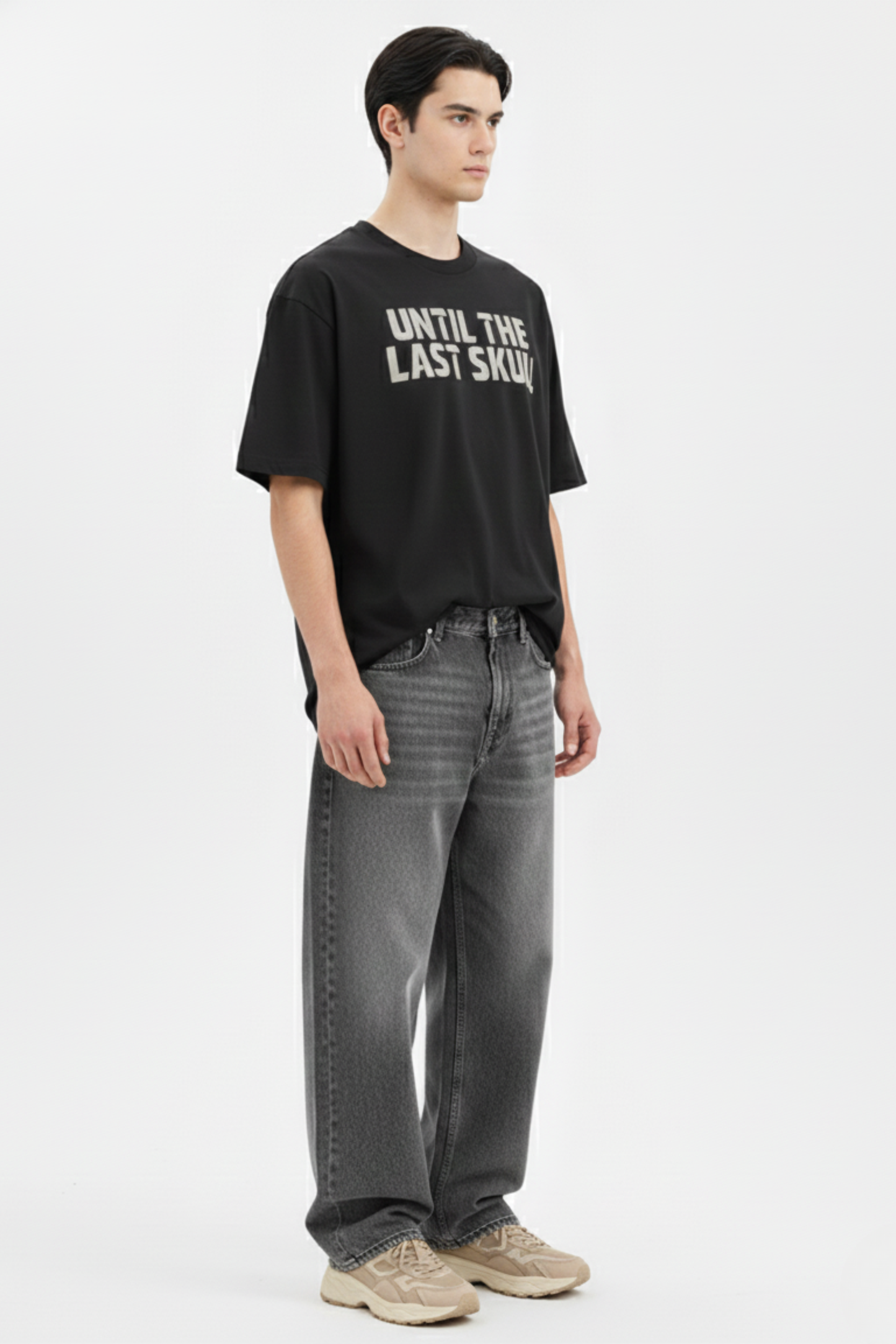 Men's Skull Crush Graphic Printed Oversized T-shirt