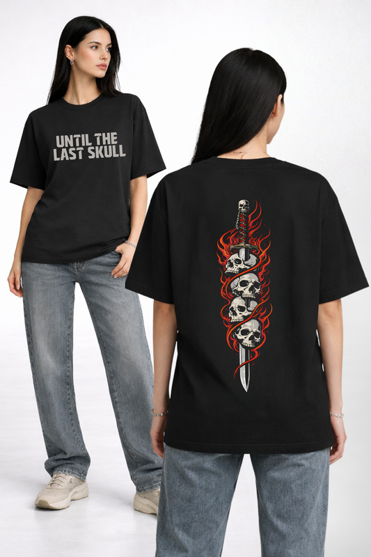 Women's Skull Crush Graphic Printed Oversized T-shirt