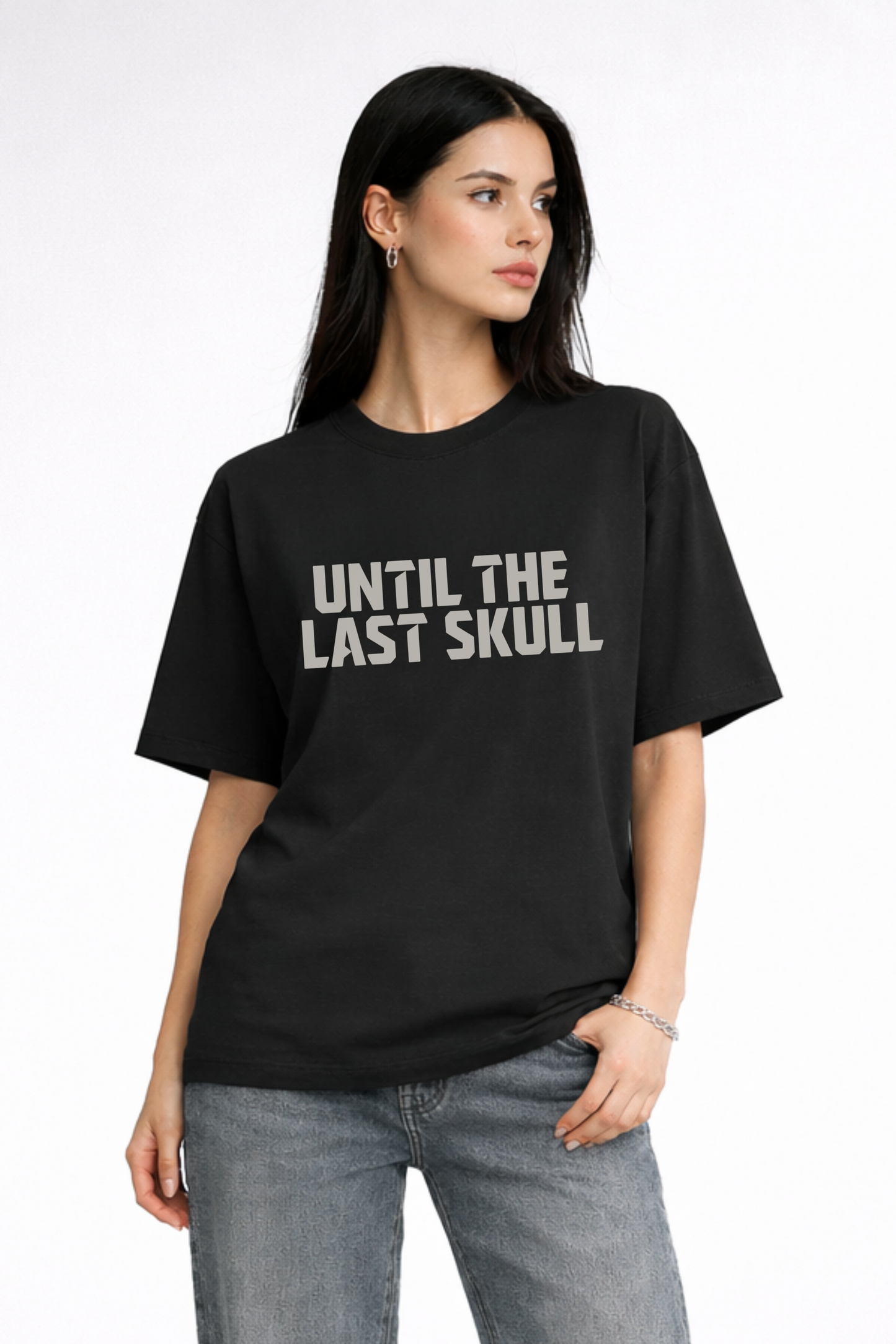 Women's Skull Crush Graphic Printed Oversized T-shirt