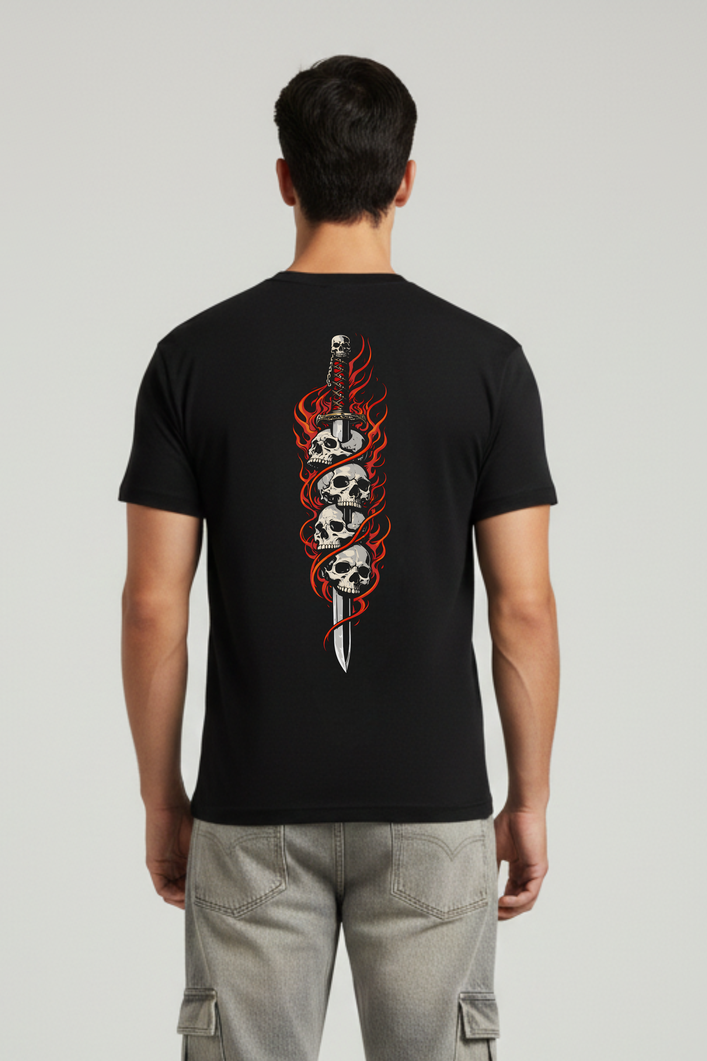 Men's Skull Crush Graphic Printed T-shirt Regular Fit