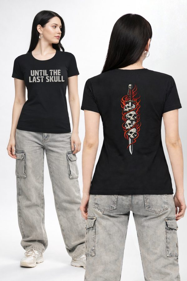 Women's Skull Crush Graphic Printed T-shirt Regular Fit