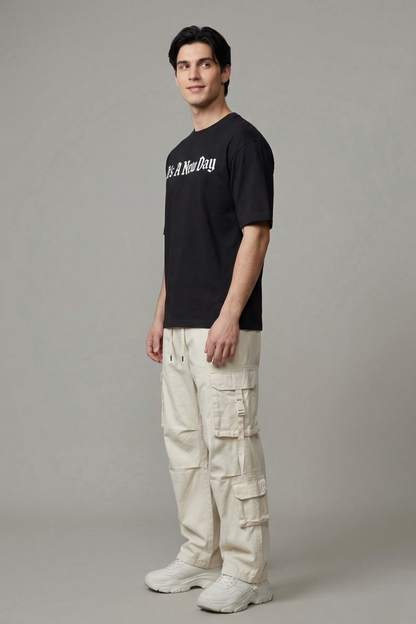 Men's Death Graphic Printed Oversized T-shirt