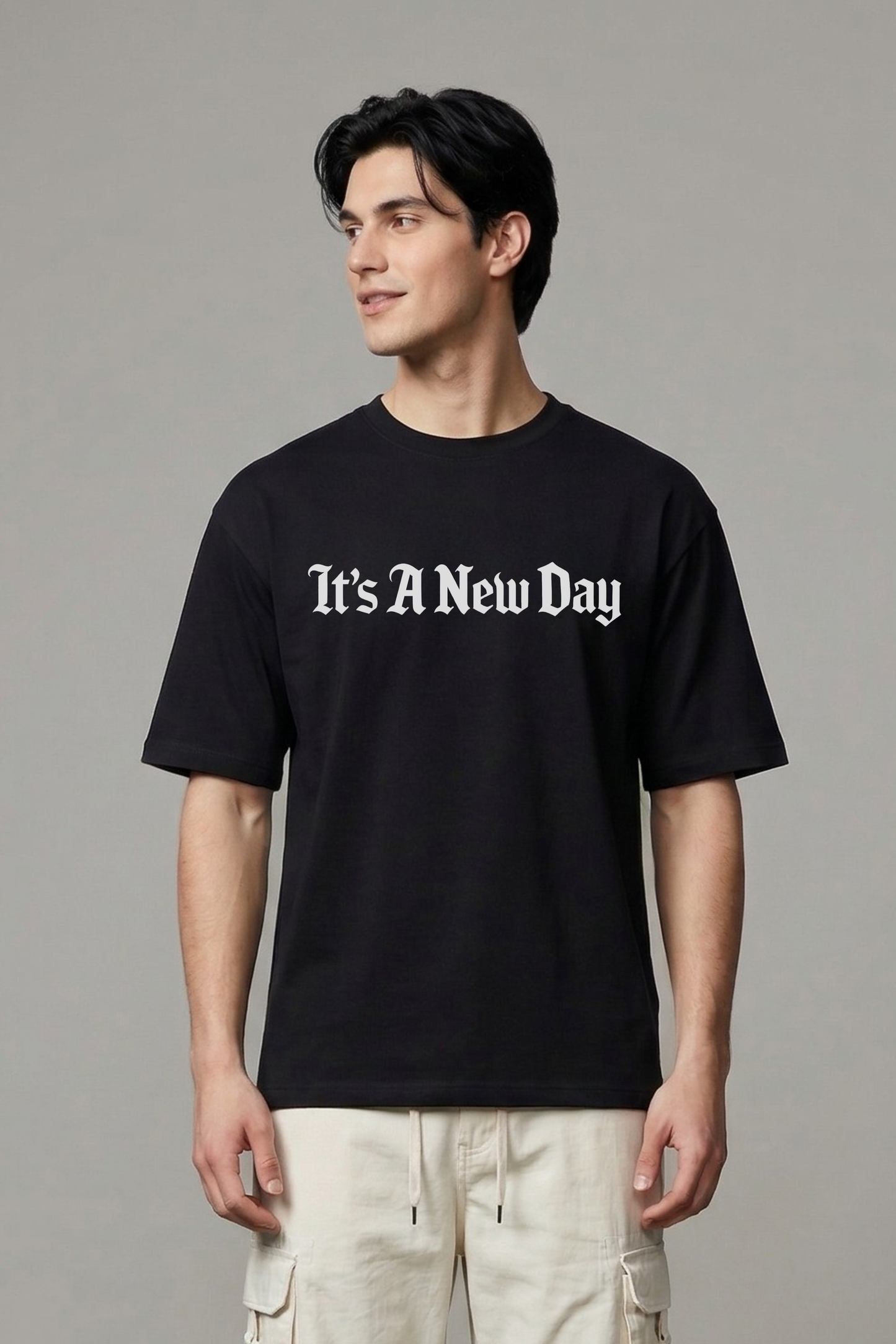 Men's Death Graphic Printed Oversized T-shirt
