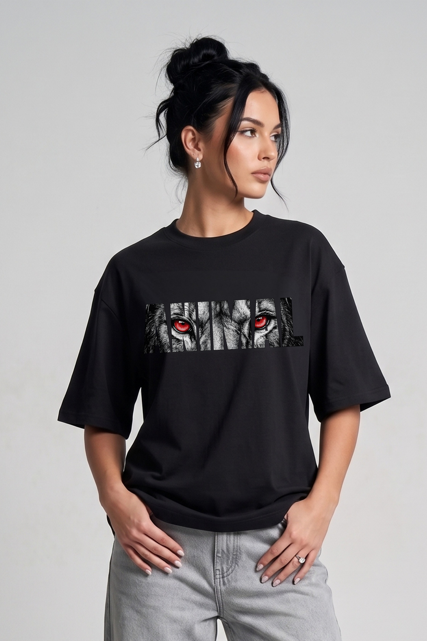 Women's Animal Graphic Printed Oversized T-shirt