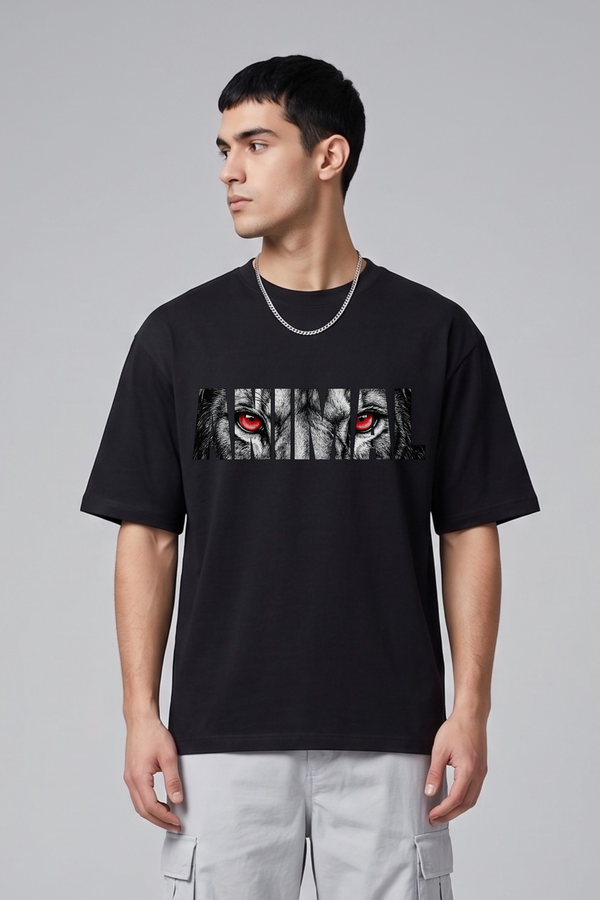 Men's Animal Graphic Printed Oversized T-shirt