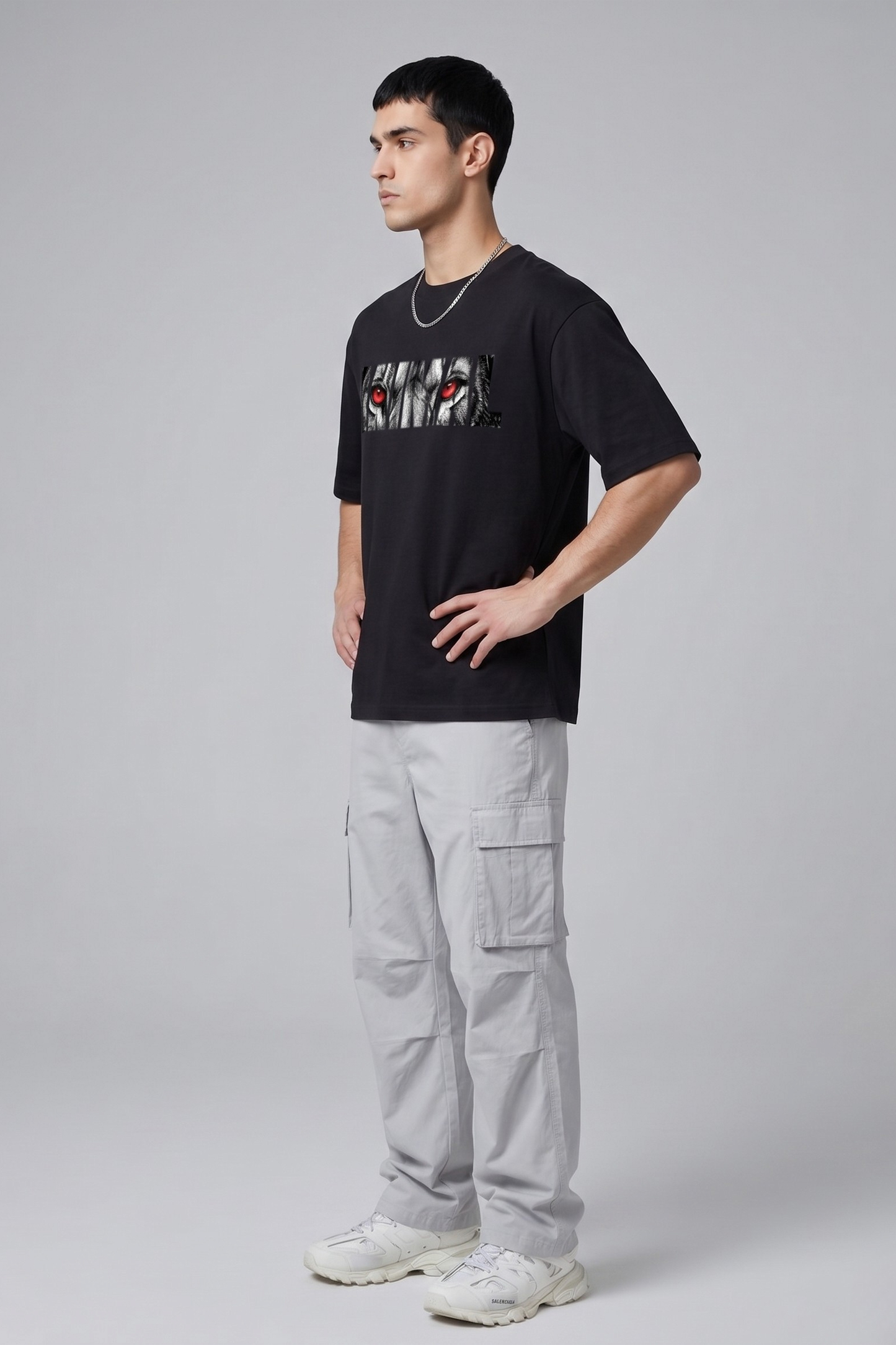 Men's Animal Graphic Printed Oversized T-shirt
