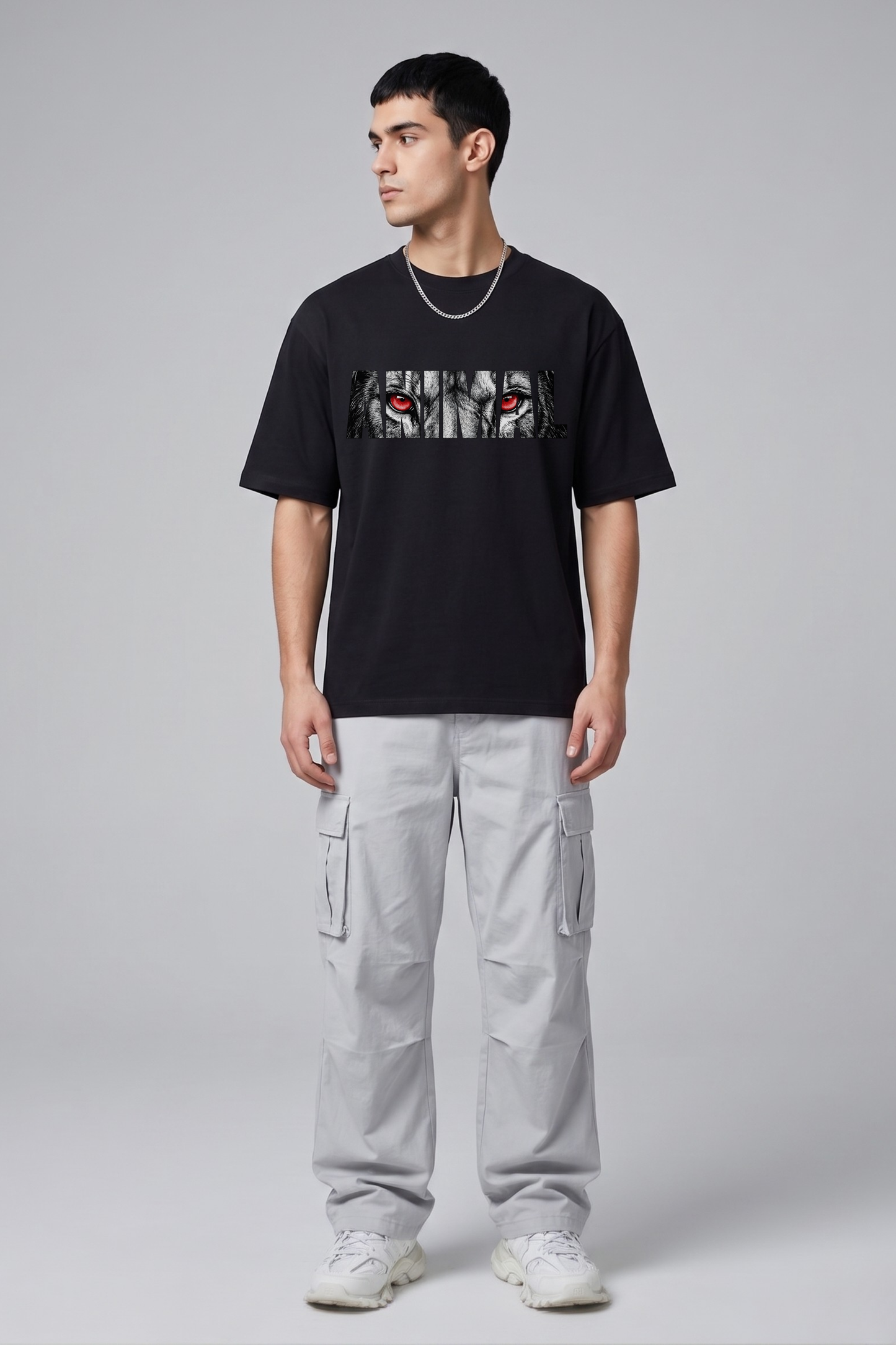 Men's Animal Graphic Printed Oversized T-shirt