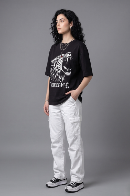 Women's Vengeance Graphic Printed Oversized T-shirt