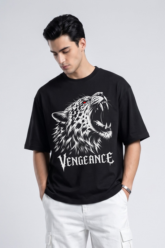 Men's Vengeance Graphic Printed Oversized T-shirt