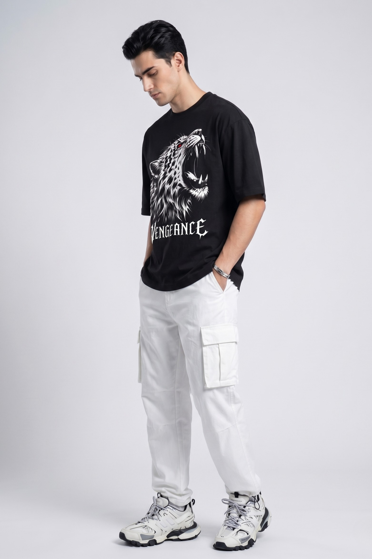 Men's Vengeance Graphic Printed Oversized T-shirt