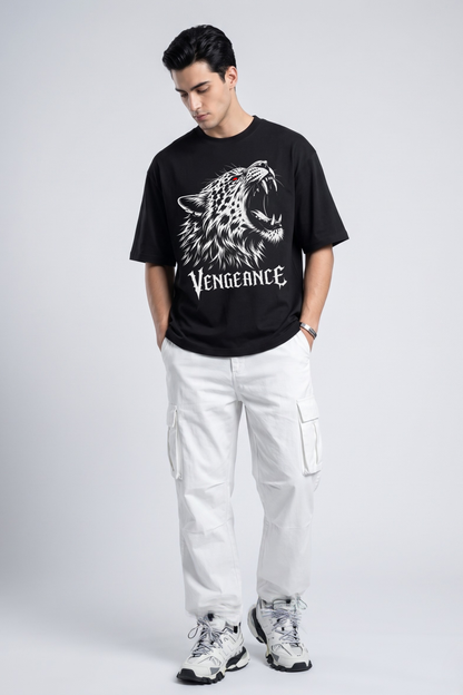 Men's Vengeance Graphic Printed Oversized T-shirt