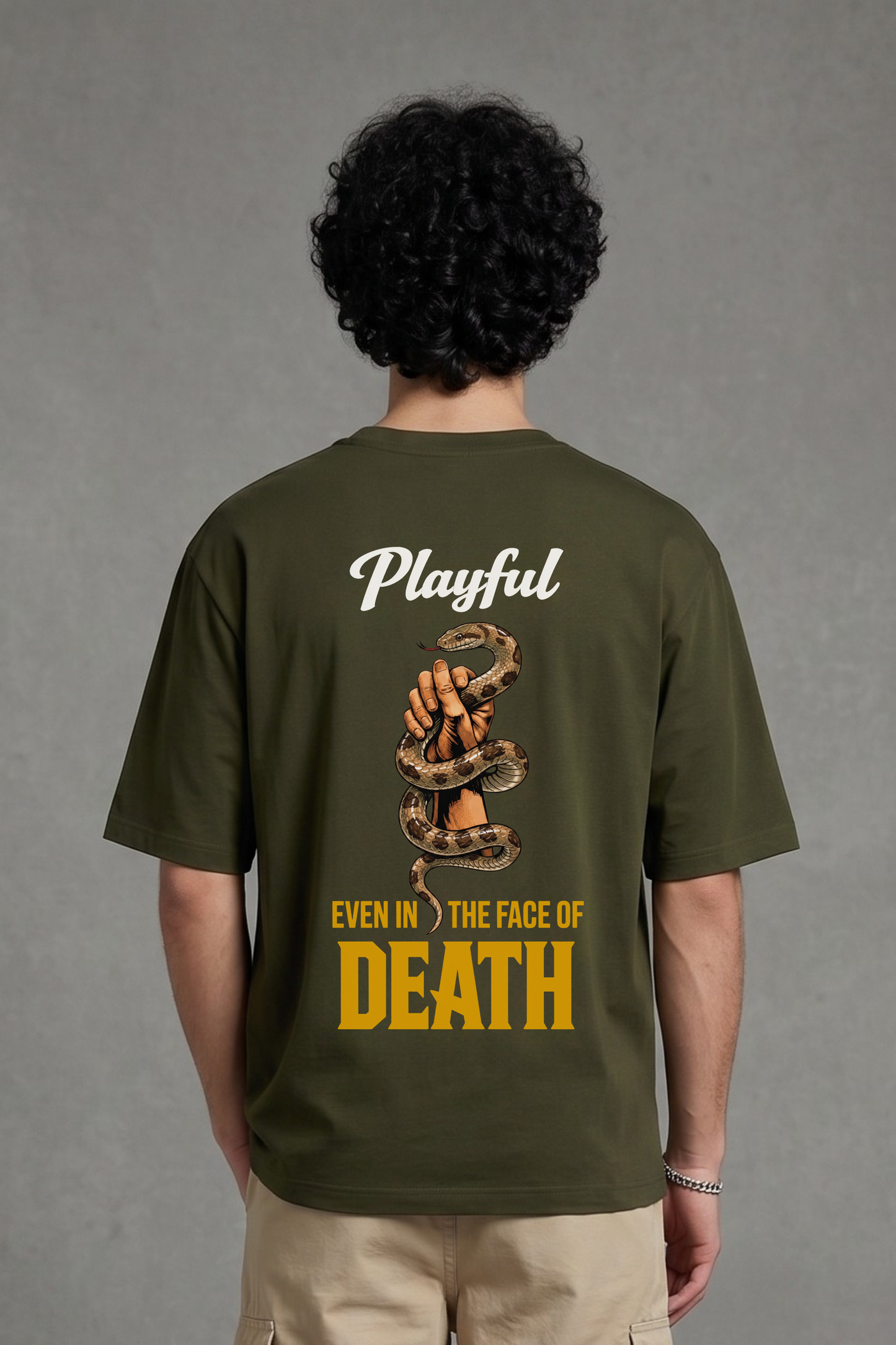 Men's Playful Graphic Printed Oversized T-shirt