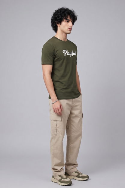 Men's Playful Graphic Printed T-shirt Regular Fit