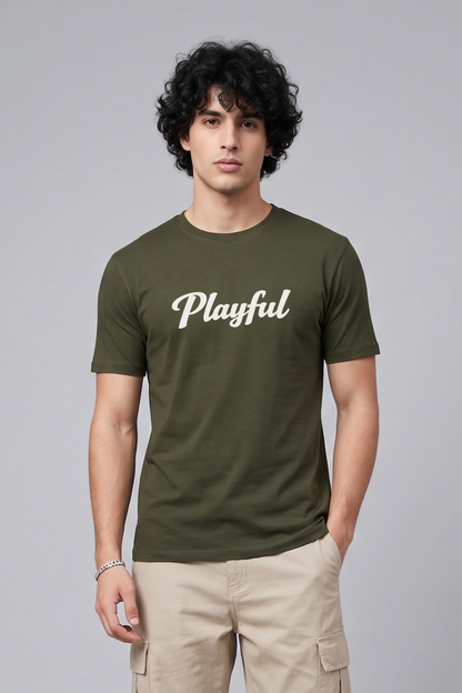 Men's Playful Graphic Printed T-shirt Regular Fit
