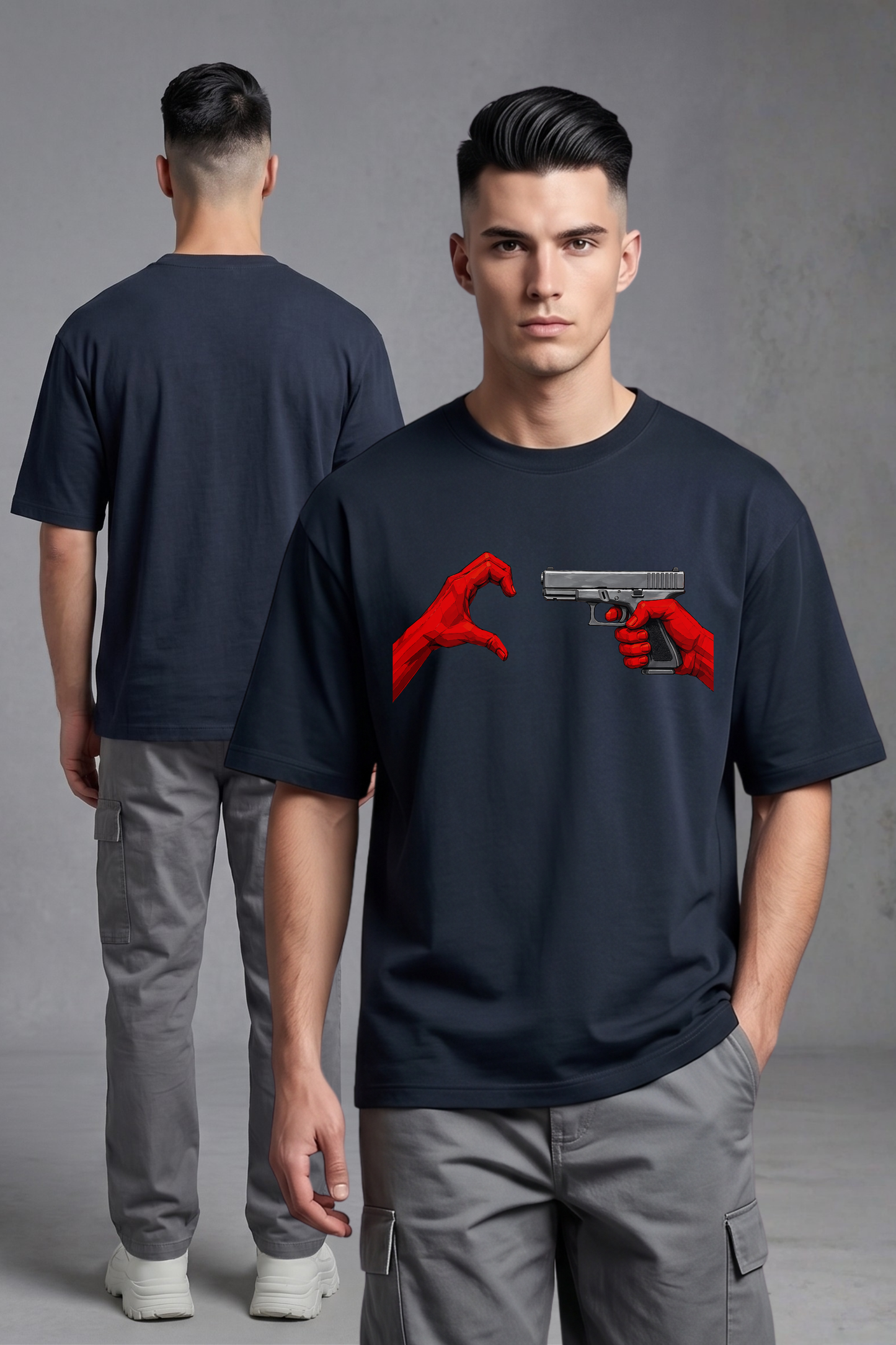 Men's AntiLove Graphic Printed Oversized T-shirt