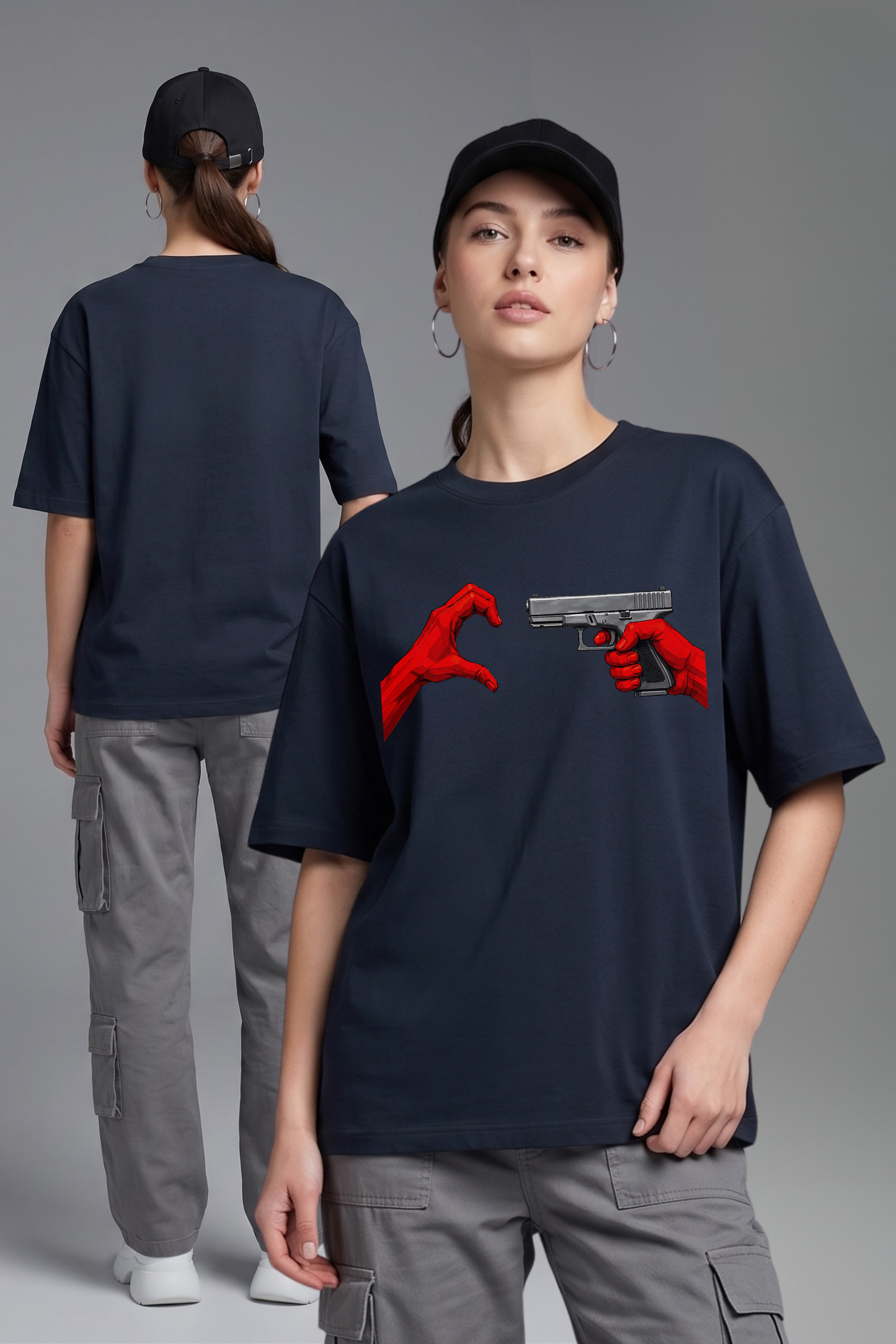 Women's AntiLove Graphic Printed Oversized T-shirt