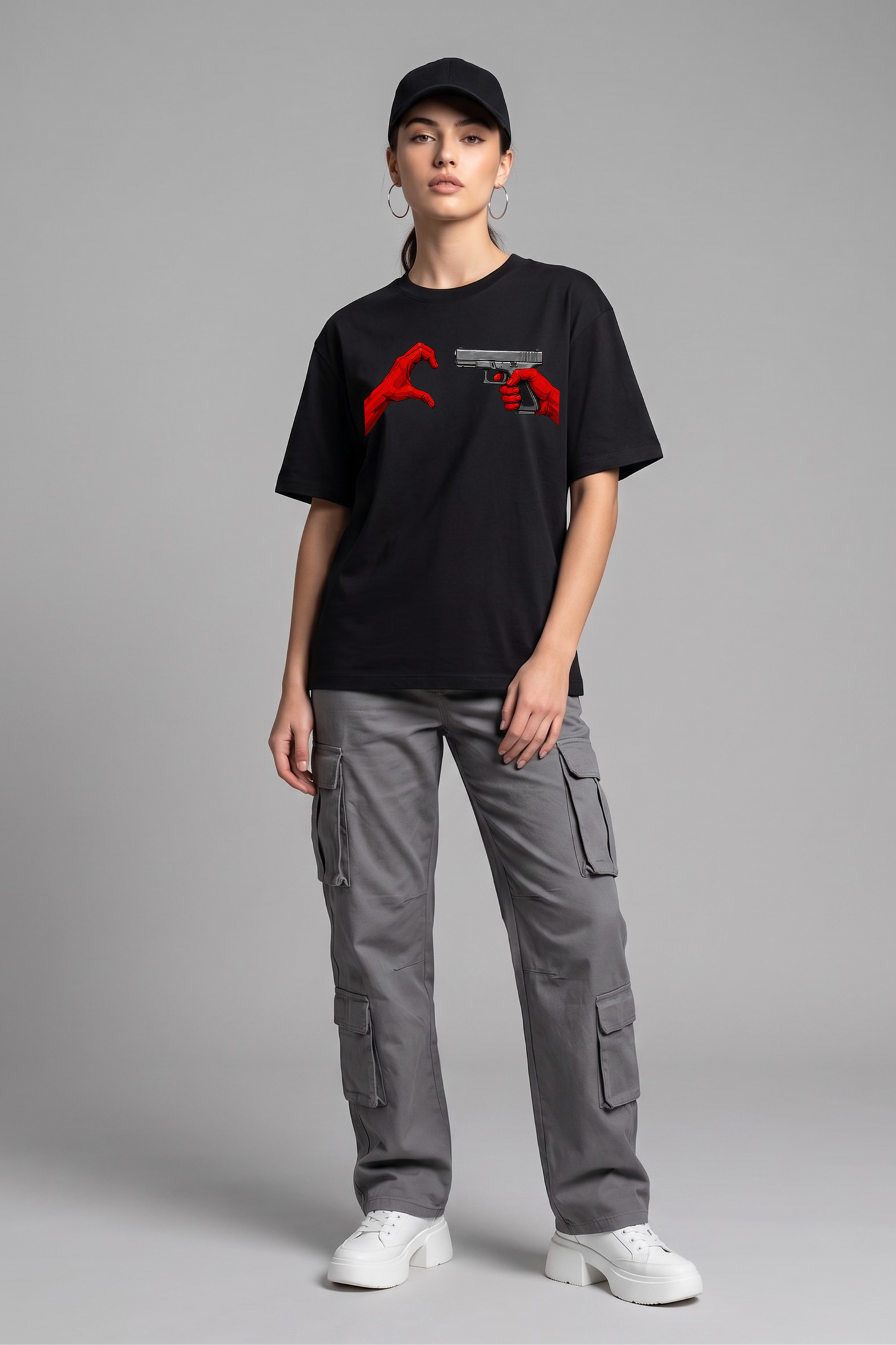 Women's AntiLove Graphic Printed Oversized T-shirt