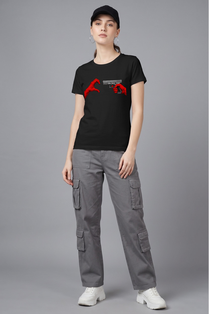 Women's AntiLove Graphic Printed T-shirt Regular Fit